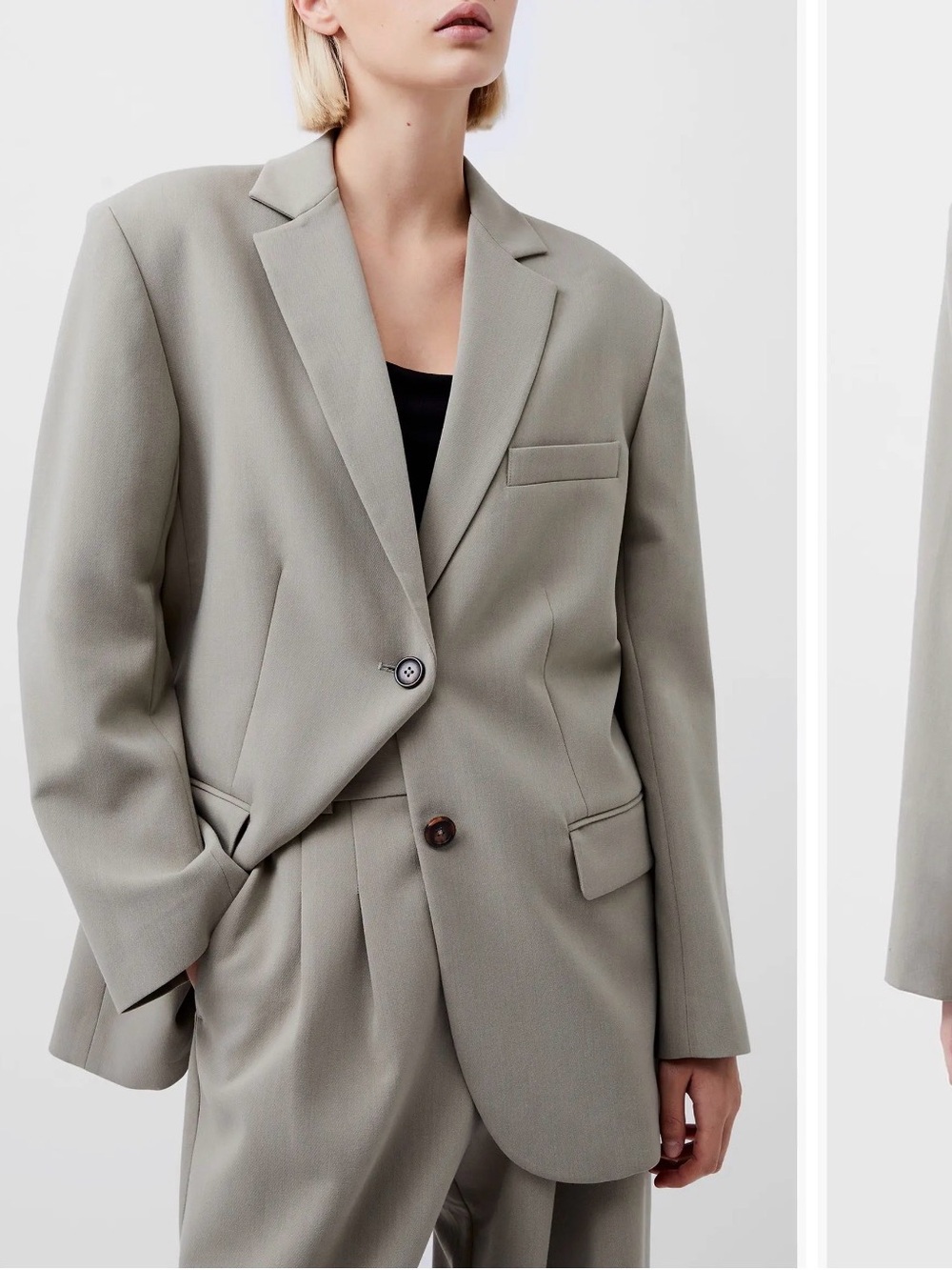 Azra Oversized Twill Blazer